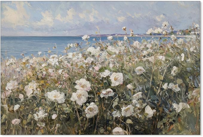rumlud Nature Landscape Wall Art Coastal Wildflower Poster French Spring