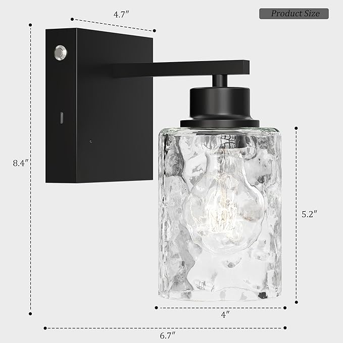 Rayogale Battery Operated Wall Sconce Set of 2, Easy Install Dimmable