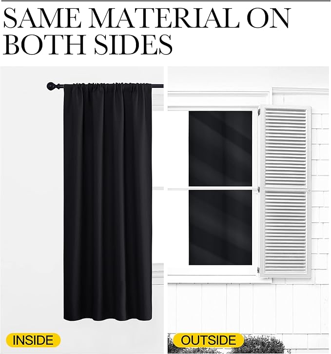 NICETOWN Black Out Window Curtains