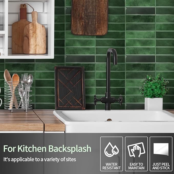 Peel and Stick Backsplash 3D Wall Tiles, Self-Adhesive, Oil Proof, Waterproof