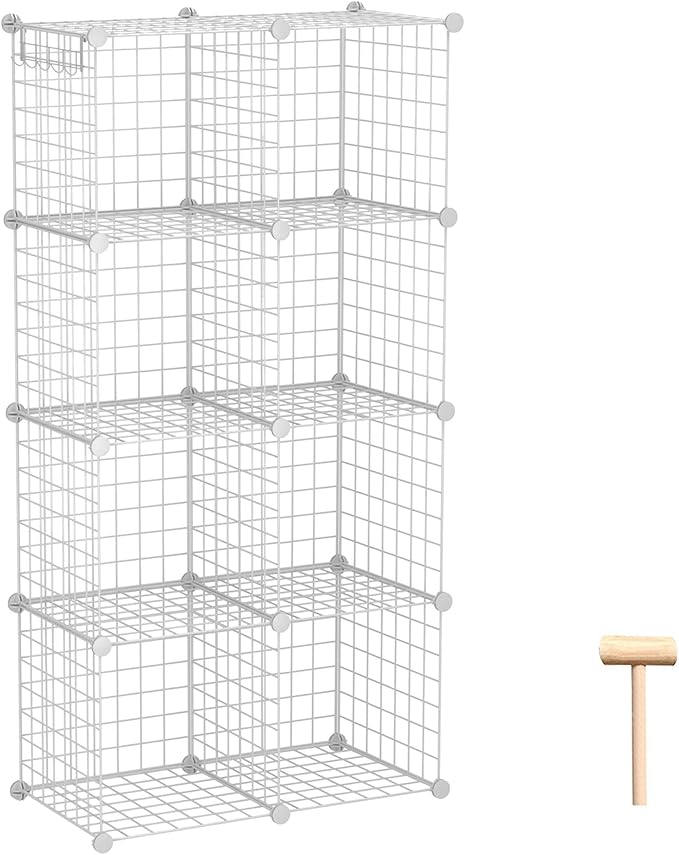 C&AHOME Wire Cube Storage, 8-Cube Organizer Metal C Grids Storage, Storage Bins