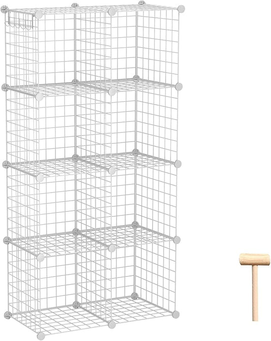 C&AHOME Wire Cube Storage, 8-Cube Organizer Metal C Grids Storage, Storage Bins