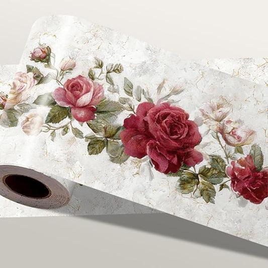 Vintage Rose Wallpaper Border 196x4 Inch Removable Wall Border Peel and Stick