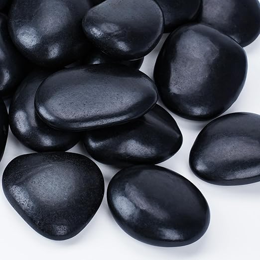 40lbs Black Rocks for Planters, 2-3 Inch Decorative Rocks for Potted Plants, Polished Garden Stones for Outdoor Landscaping, Walkways, Yard, River Rocks for Flower Pots, Vase