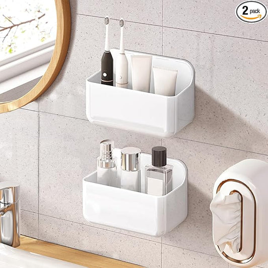 2pc Clear Wall Mount Organizer, Adhesive Cabinet Door Organizer, Self Adhesive
