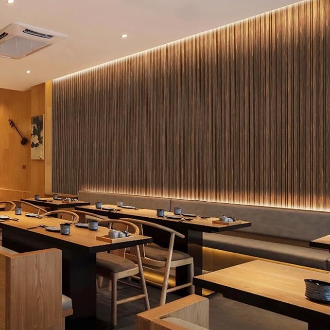 8-Pack 3D Slat Wall Panels — Soundproof Faux Wood Wall Panels