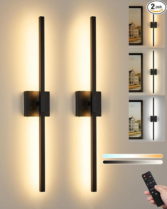 Rayogale 36 Inch 8000mAh Rechargeable Battery Operated Wall Sconce Set of Two