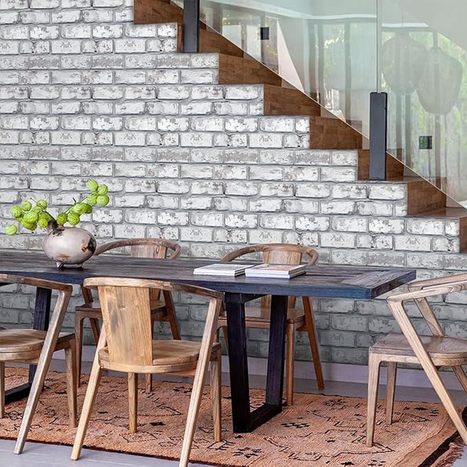 COMSTICKC 3D Faux Brick Peel and Stick Wall Covering, Small Size Thin PVC Self