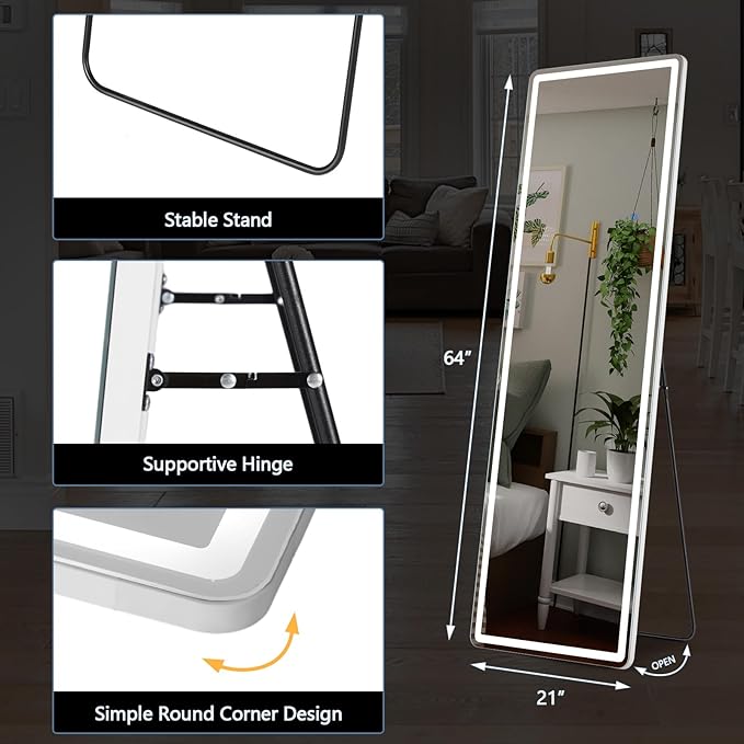 DUMOS 21"×64" LED Full Length Mirror