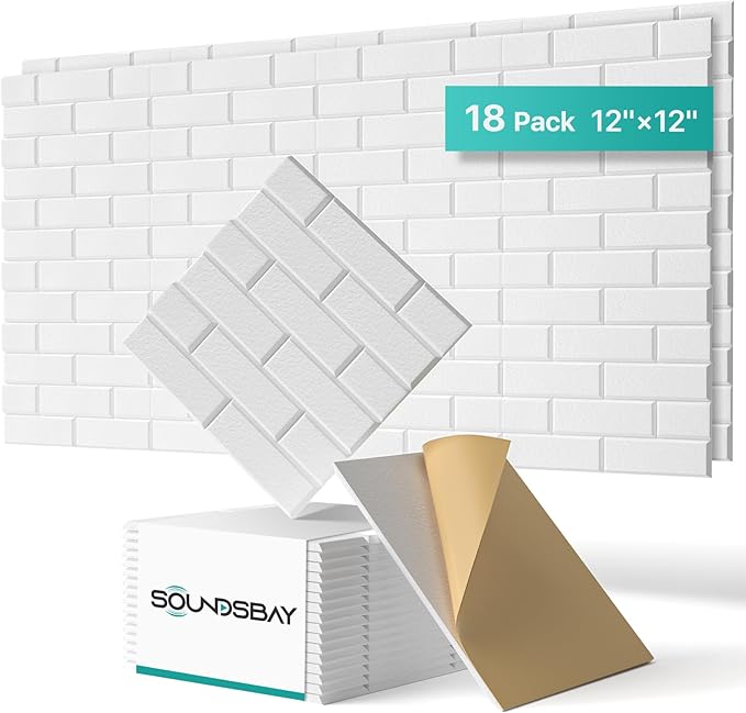 Soundsbay Acoustic Panels, 18 Pack Sound Proof Foam Panels