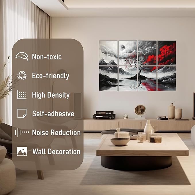 FurnoFlexArt Acoustic Panels Tiles Decorative Room Sound Proof Foam Absorbing