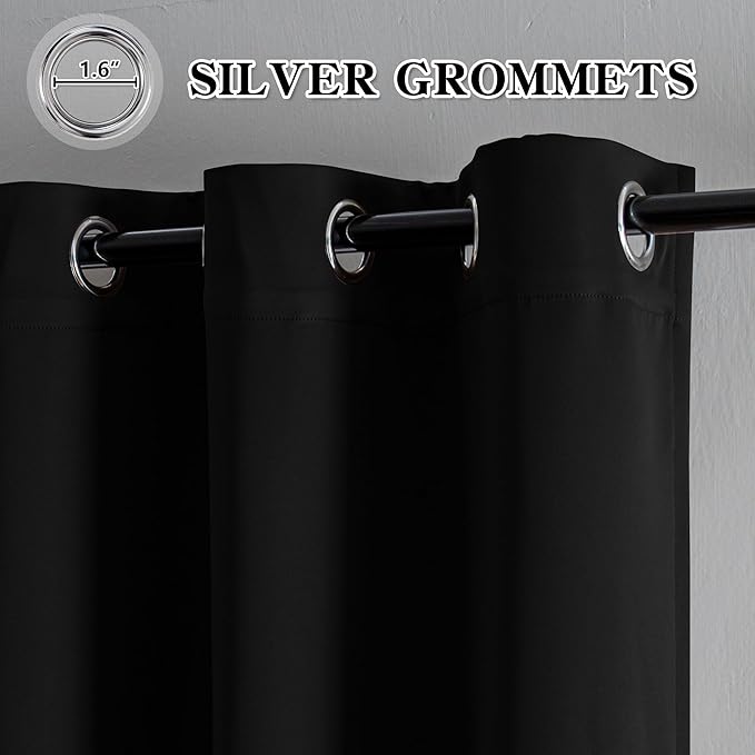 IGEMAEVE Black Curtains for Living Room, Custom Curtains Blackout Thermal