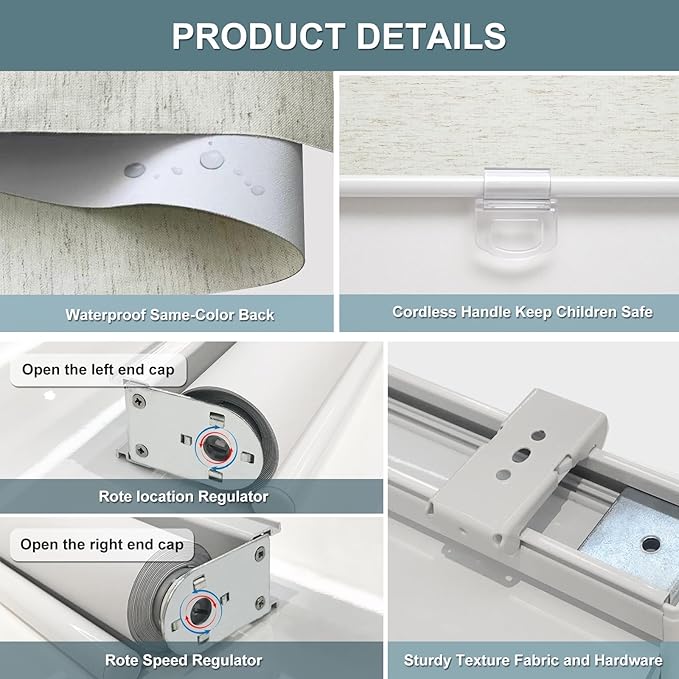 Customize Cordless Roller Shades Blackout Blinds