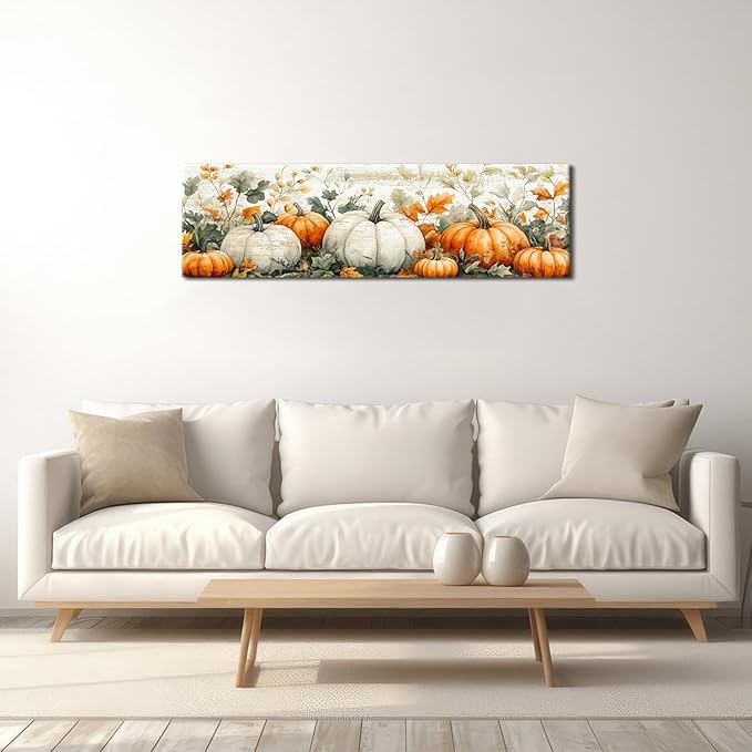 Pumpkin Canvas Wall Art Fall Picture Botanical Wall Decor
