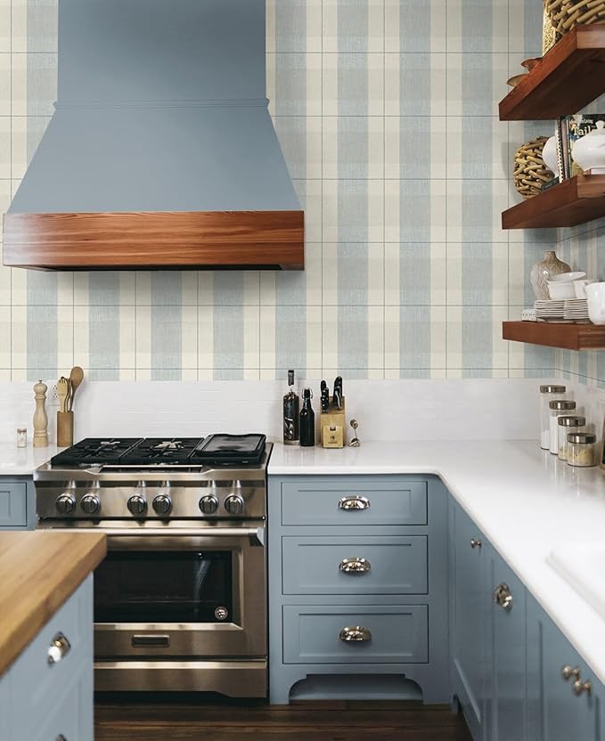 NextWall Lenox Hill Plaid Peel and Stick Wallpaper