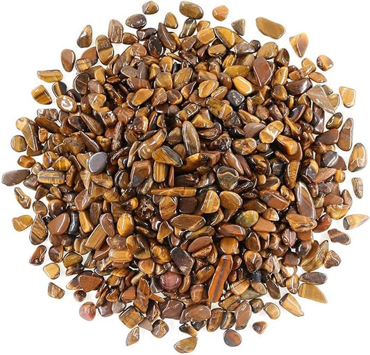 Decorative Rocks, 1 Lb/460g (Fill 0.9 Cup) Tiger's Eye Stones Irregular Gem Pebbles Quartz Gravel for Aquarium Turtle Tank Decoration/Succulent Plants Ornament/Flowerpot Vase Landscape
