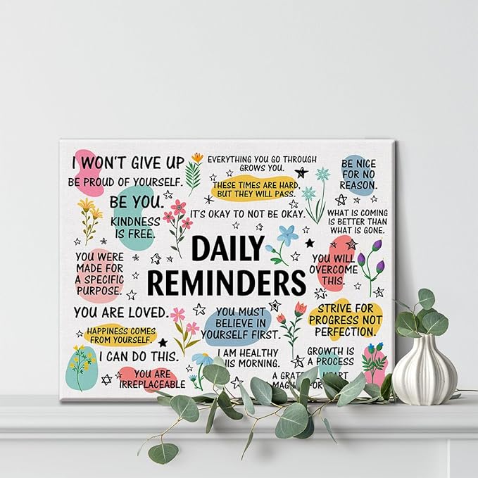 Inspirational Daily Reminders Poster Canvas Wall Art