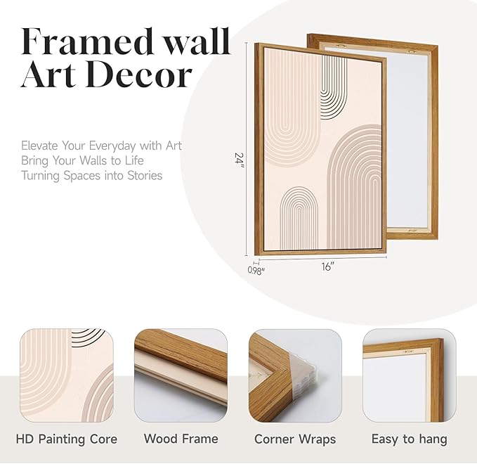 3 Piece Framed Neutral Boho Wall Art