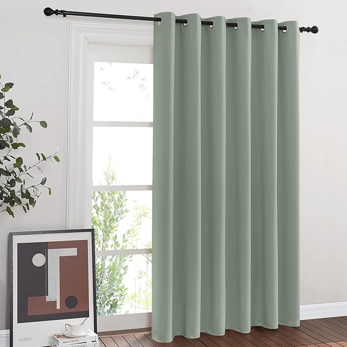 NICETOWN Sage Green Room Divider Curtains 84 inch Length, Grommet Thermal
