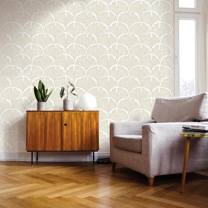 Tempaper x Novogratz Waverly White Feather Palm Removable Peel and Stick
