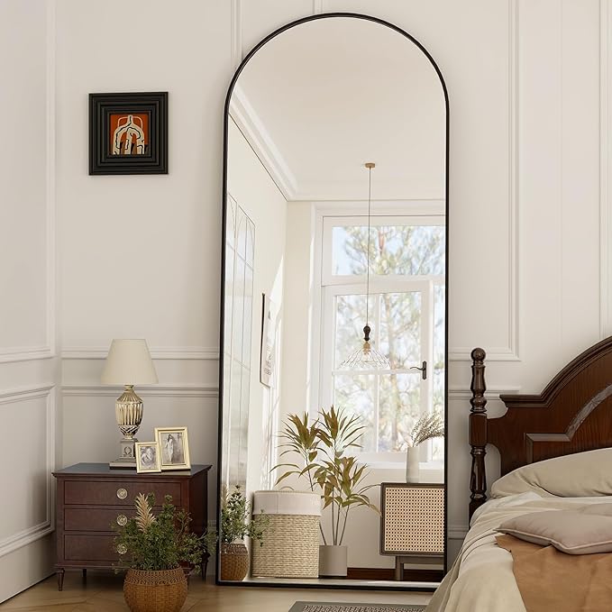 GLSLAND-21x64 inch Arched Full Length Mirror-Aluminum Alloy Frame High