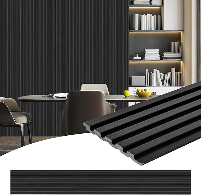 16-Pack 3D Slat Wall Panels — Soundproof Faux Wood Panels