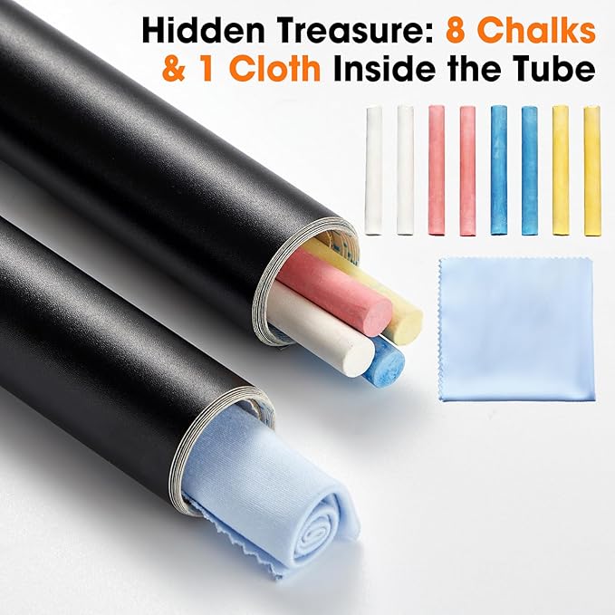 Chalkboard Wallpaper Peel and Stick, 35.4"x118.1" Blackboard Contact Paper Self