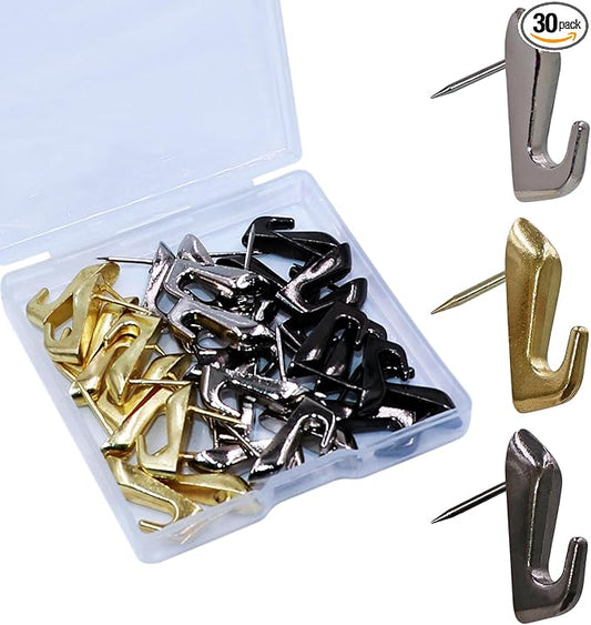 30 PCS Push Pin Picture Hooks, thumbtacks