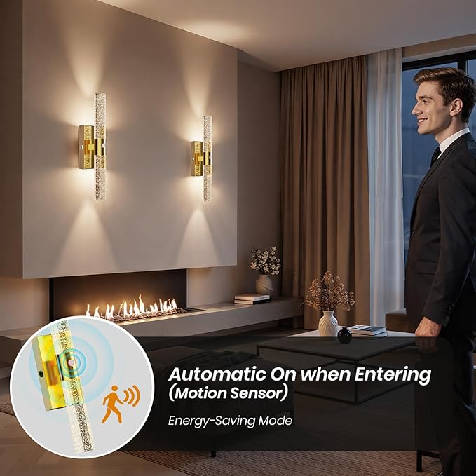 IRONPAX Wall Sconces Battery Operated Set of 2, Wireless Rechargeable Wall