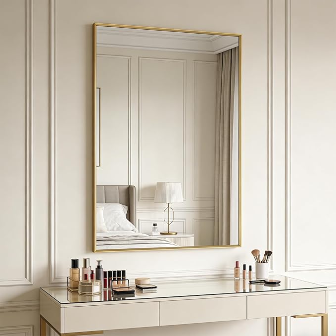 BOMINICA Brushed Gold Bathroom Mirror