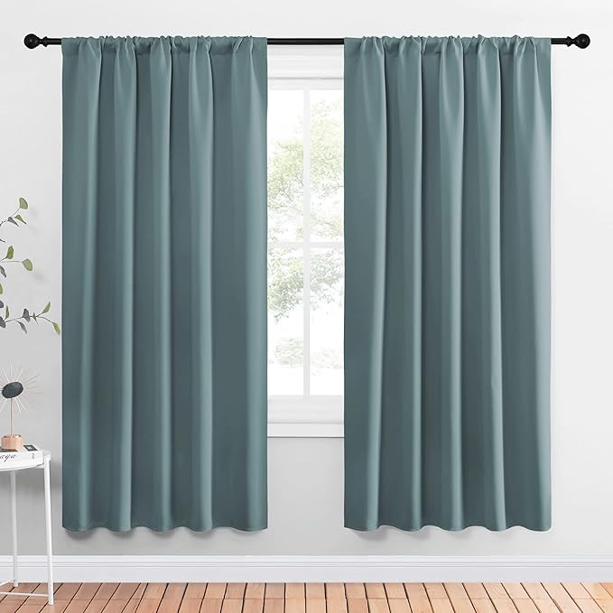 NICETOWN Greyish Blue Blackout Curtains Panels