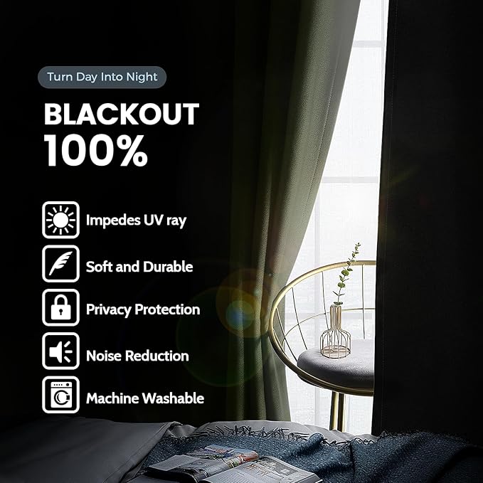 SimpleHome 100% Blackout Curtains