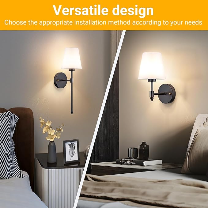Vimhou Peel and Stick Wall Sconces, Stick On Wall Sconce Set of 2, Battery