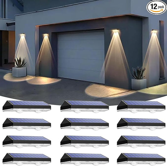 Solar Fence Lights Outdoor Waterproof LED