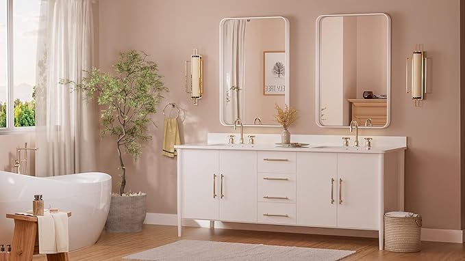 TETOTE 24 x 36 White Frame Mirror