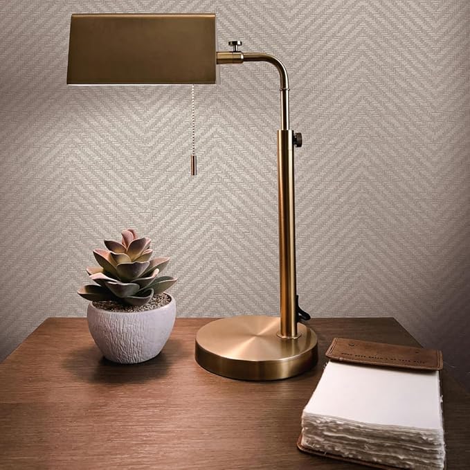 Tempaper x Jeremiah Brent Textured Faux Grasscloth Parquet Removable Peel and