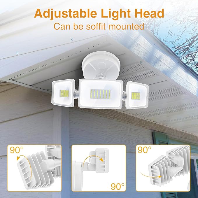 Onforu 75W Flood Lights Outdoor, 7000LM Brightness Security Lights Switch