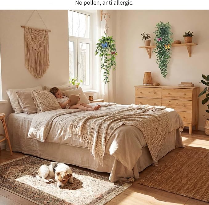 3 Pack Fake Plants with 6 Butterflies