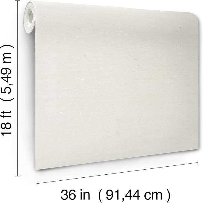 York Wallcoverings Natural Sisal White Peel and Stick Grasscloth Wallpaper