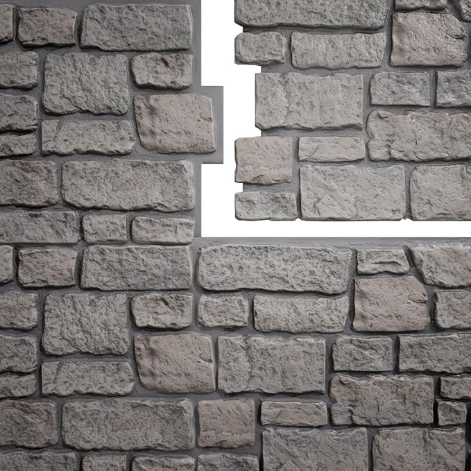 EverStone Cobblestone Faux Stone Panel, Morning Dove Color