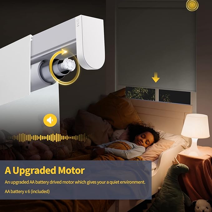 Motorized Blinds with Valance Cover Upgraded Smart Grasscloth Fabric Electric