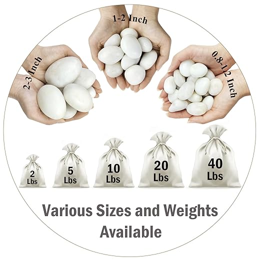 FANTIAN 5lbs White Pebbles for Indoor Plants, 0.8-1.2 Inch Smooth White River Rocks for Potted Plants, Decorative Polished Stones for Landscaping Vase Fish Tank and Outdoor Garden Pavers