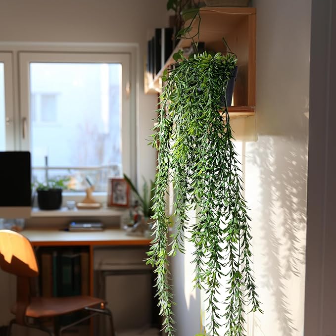 Artificial Hanging Plant 2 Pcs Faux Plant Ivy Vine Faux Eucalyptus Vines Fake