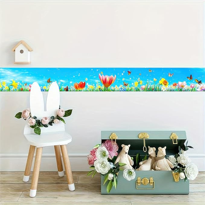 HOMETITUTE Wallpaper Border 4x196 Inch Peel and Stick Wall Border Wallpaper