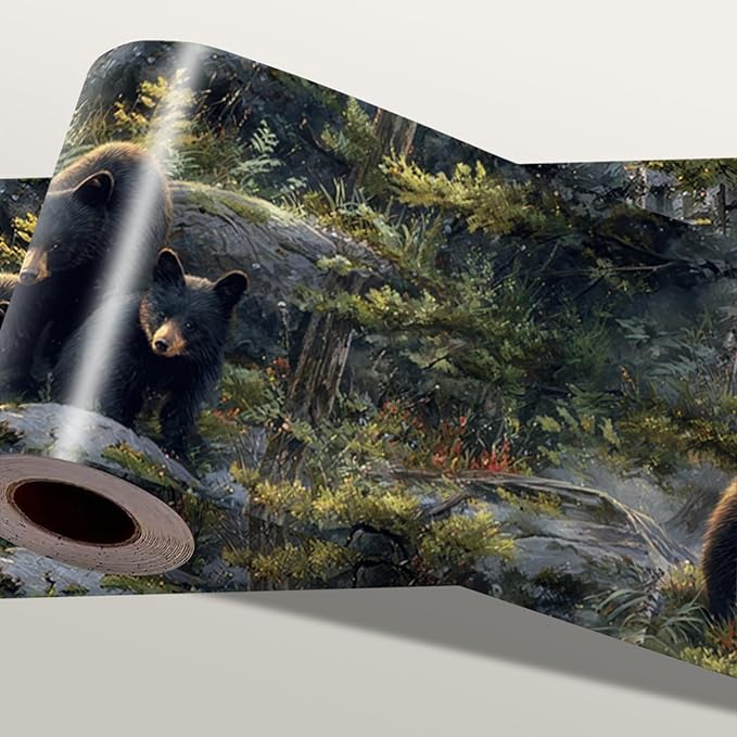 Forest Bear Wallpaper Border 196x4 Inch Peel and Stick Wall Border Self