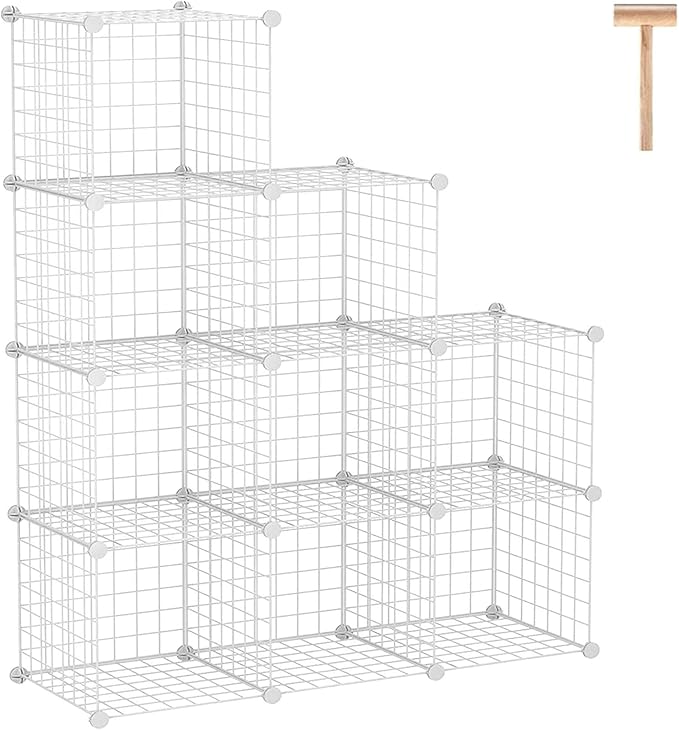 C&AHOME Wire Cube Storage, 9-Cube Organizer Metal, Wire C Grids Storage