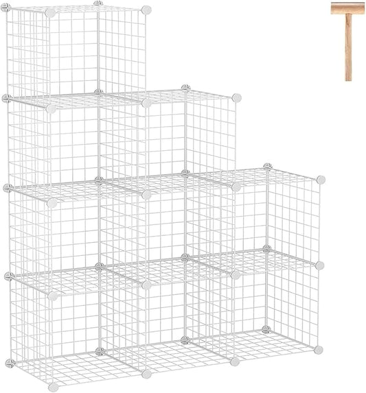 C&AHOME Wire Cube Storage, 9-Cube Organizer Metal, Wire C Grids Storage