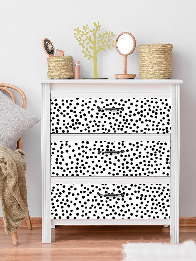 Jeweluck Peel and Stick Wallpaper Polka Dot Wallpaper Stick and Peel 17.7” x