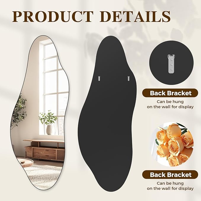 QDSSDECO Full Length Mirror 63"x24" Irregular Wall Mirror Star Frameless