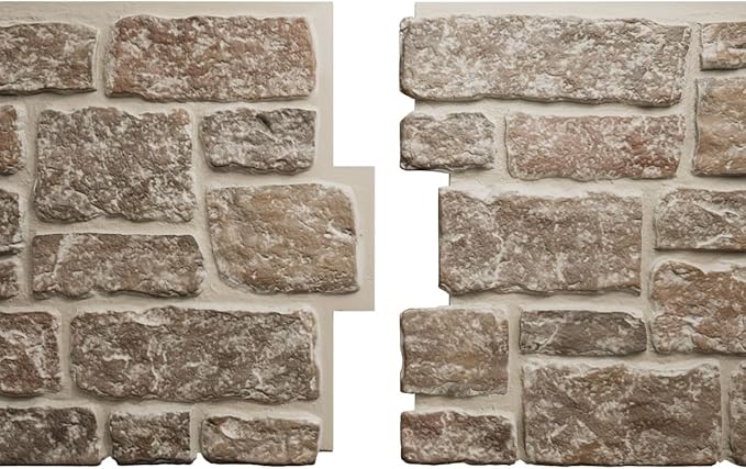 EverStone Cobblestone Faux Stone Panel, Flintstone Color